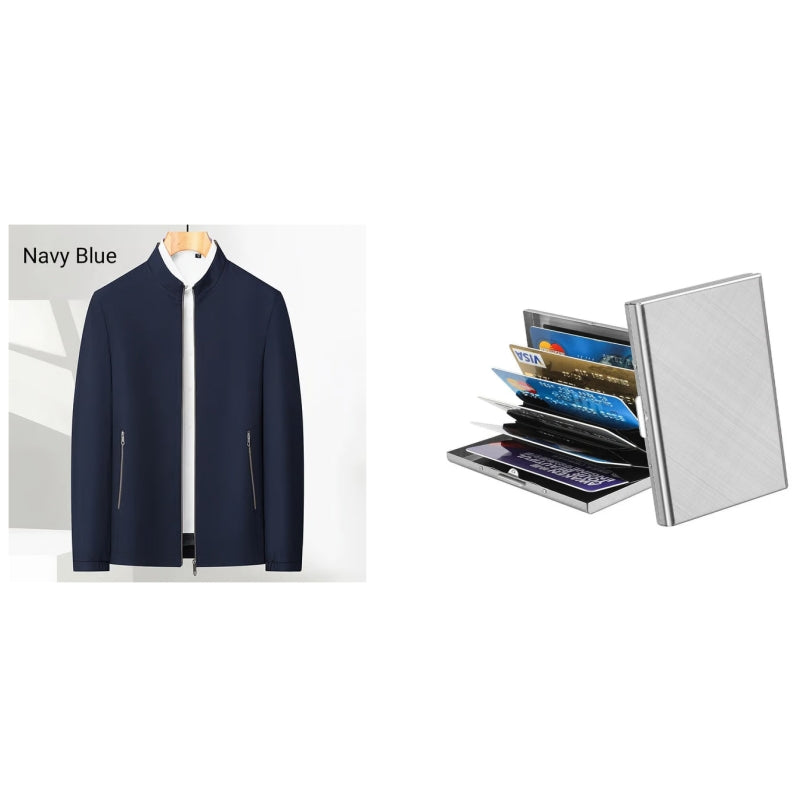 👑Men's Standing Collar Zipper Casual Jacket