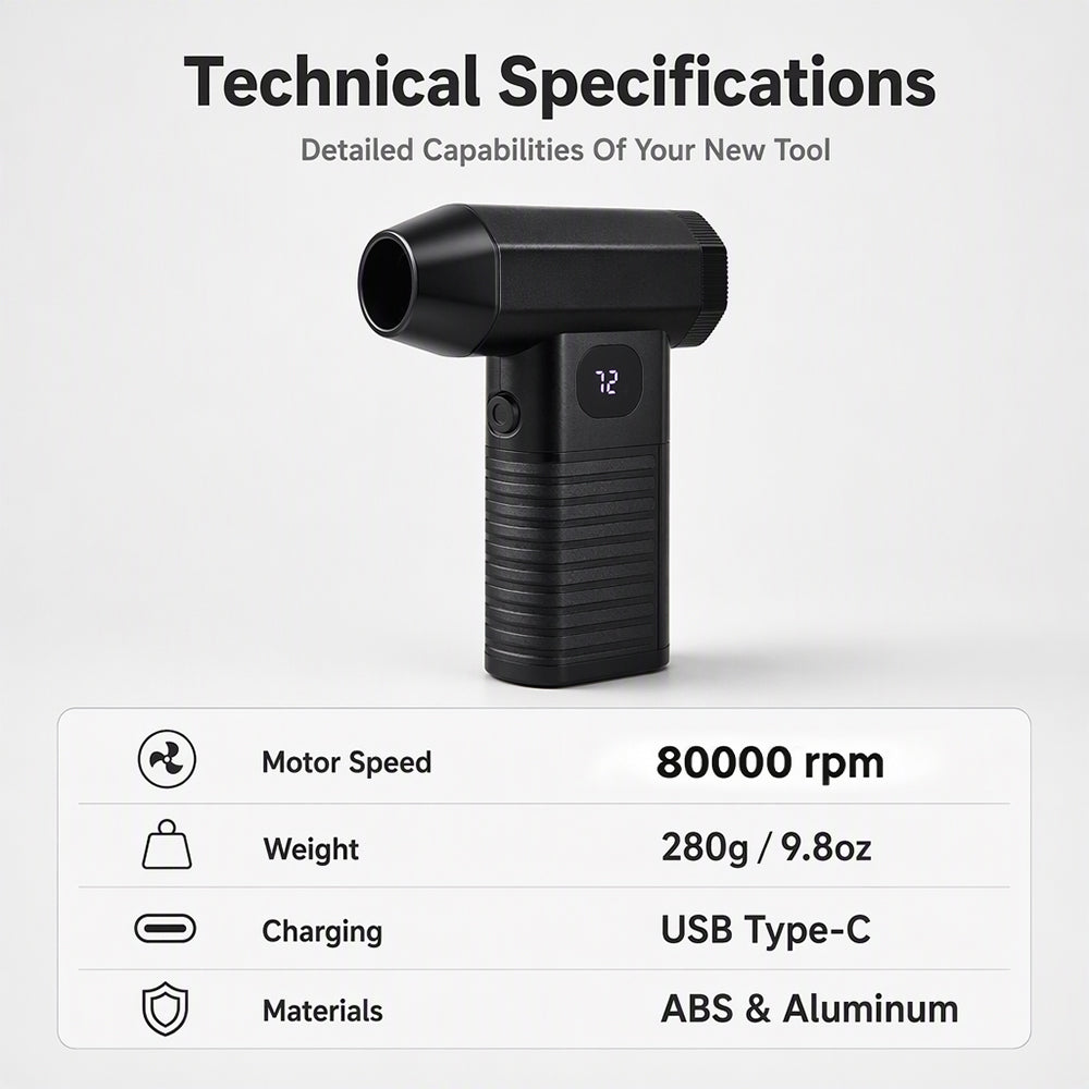 Handheld Wireless Mini High Speed Turbo Fan