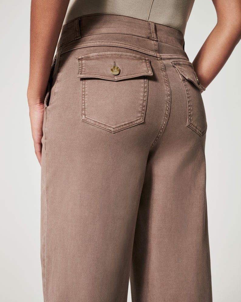 👖Stretch Twill Cropped Wide Leg Pants
