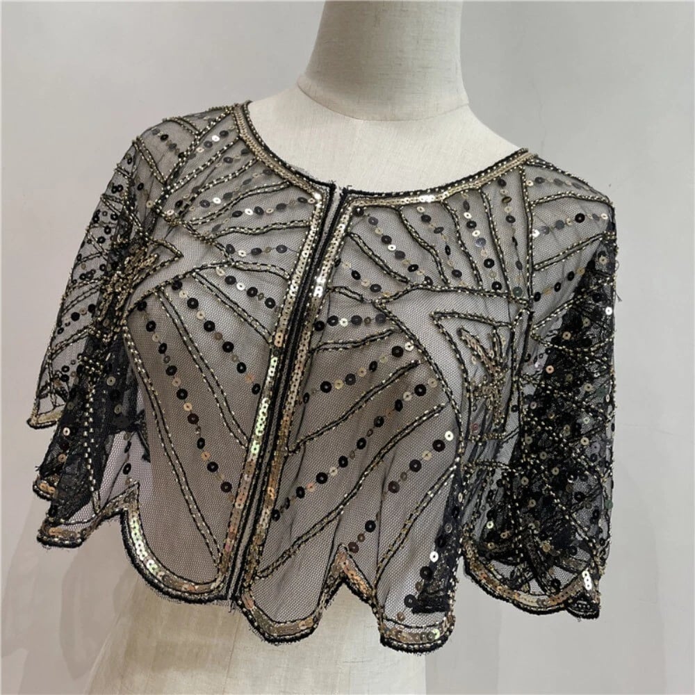 š„ Vintage Lace Beaded Shawlš„