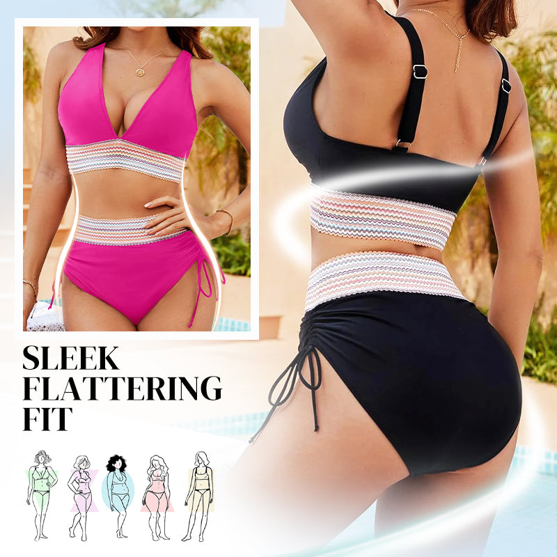 🔥Summer Sale 49% OFF💥👙Tummy Control Color Block Bikini Set