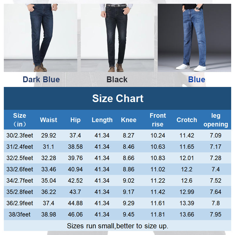 📢📢40% OFF !! ⏰Men's Elastic High Waist Straight Leg Jeans – Stretch Cotton, Breathable, Classic Fit ✨