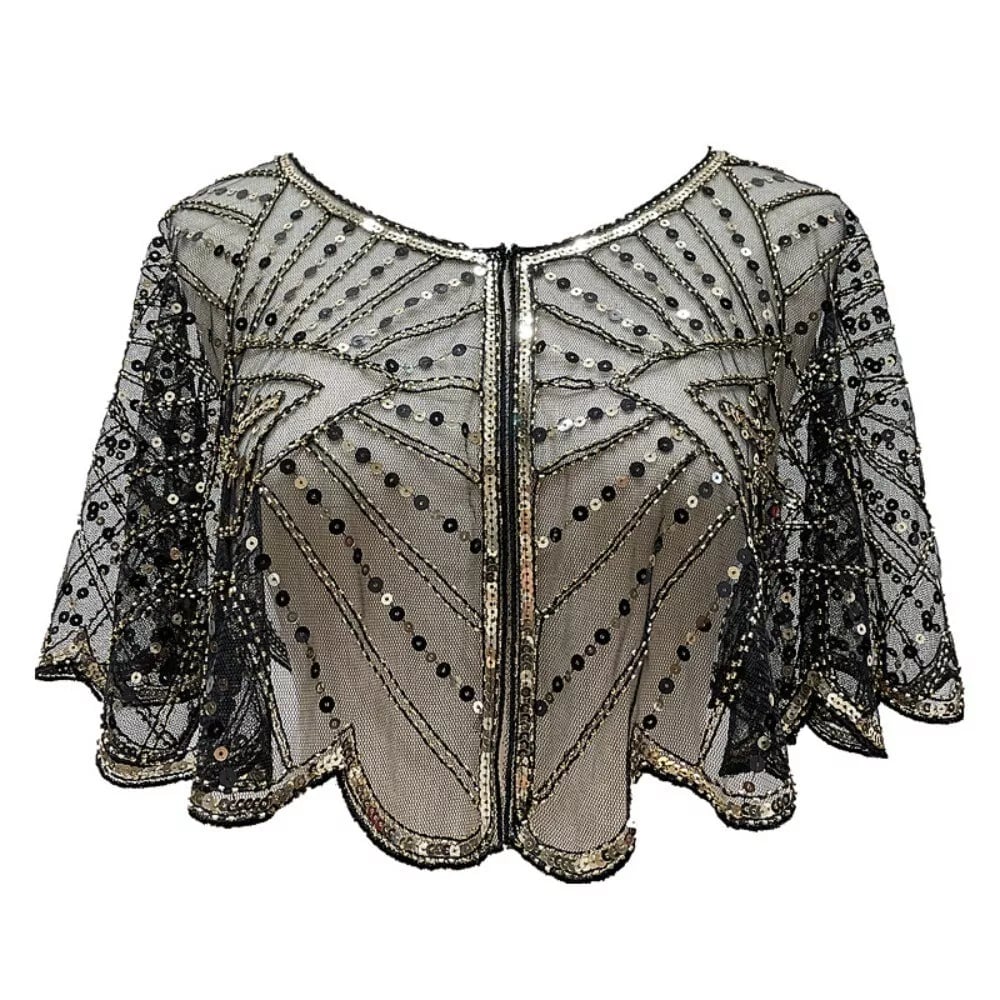 š„ Vintage Lace Beaded Shawlš„