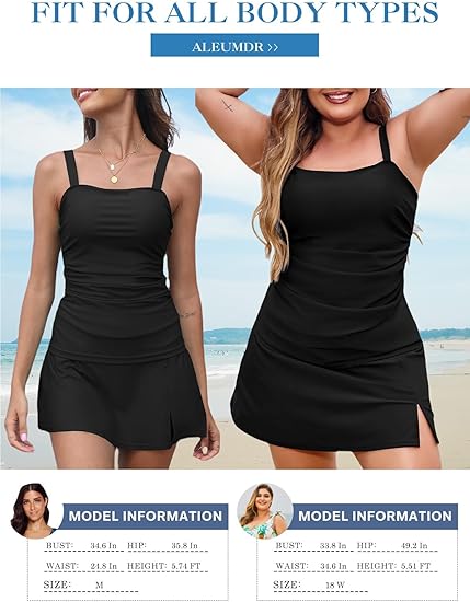 🩱Women Vintage Tummy Control Two Piece Tankini Swimsuits
