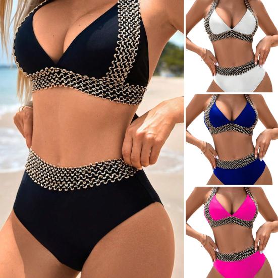 đ„Last Day Promotion 50% OFFđ„Sexy V-neck Women's Holiday Swimsuit With Wavy Pattern