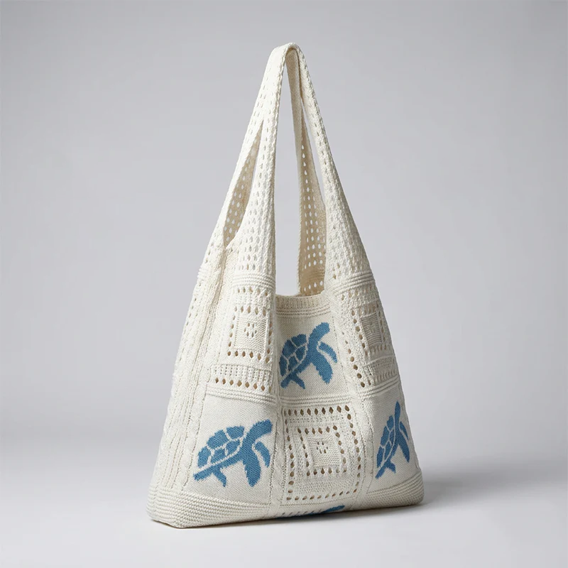 📢📢50% OFF !! ⏰Turtle Pattern Crochet Tote Bag
