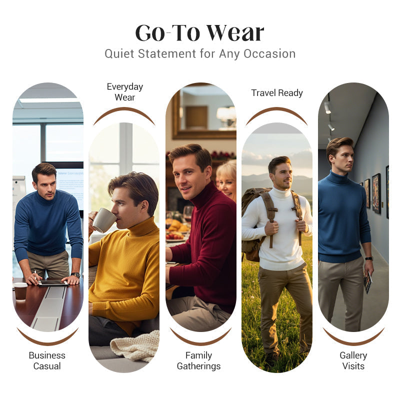 HOT SALE-50% OFF ✨Men's Solid Color Premium Turtleneck Sweater