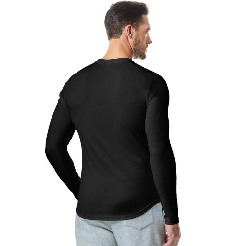 Men's Athletic Longline Ribbed Top š„ ā V-Neck Long Sleeve, Moisture-Wicking for Gym Sessions/Casual