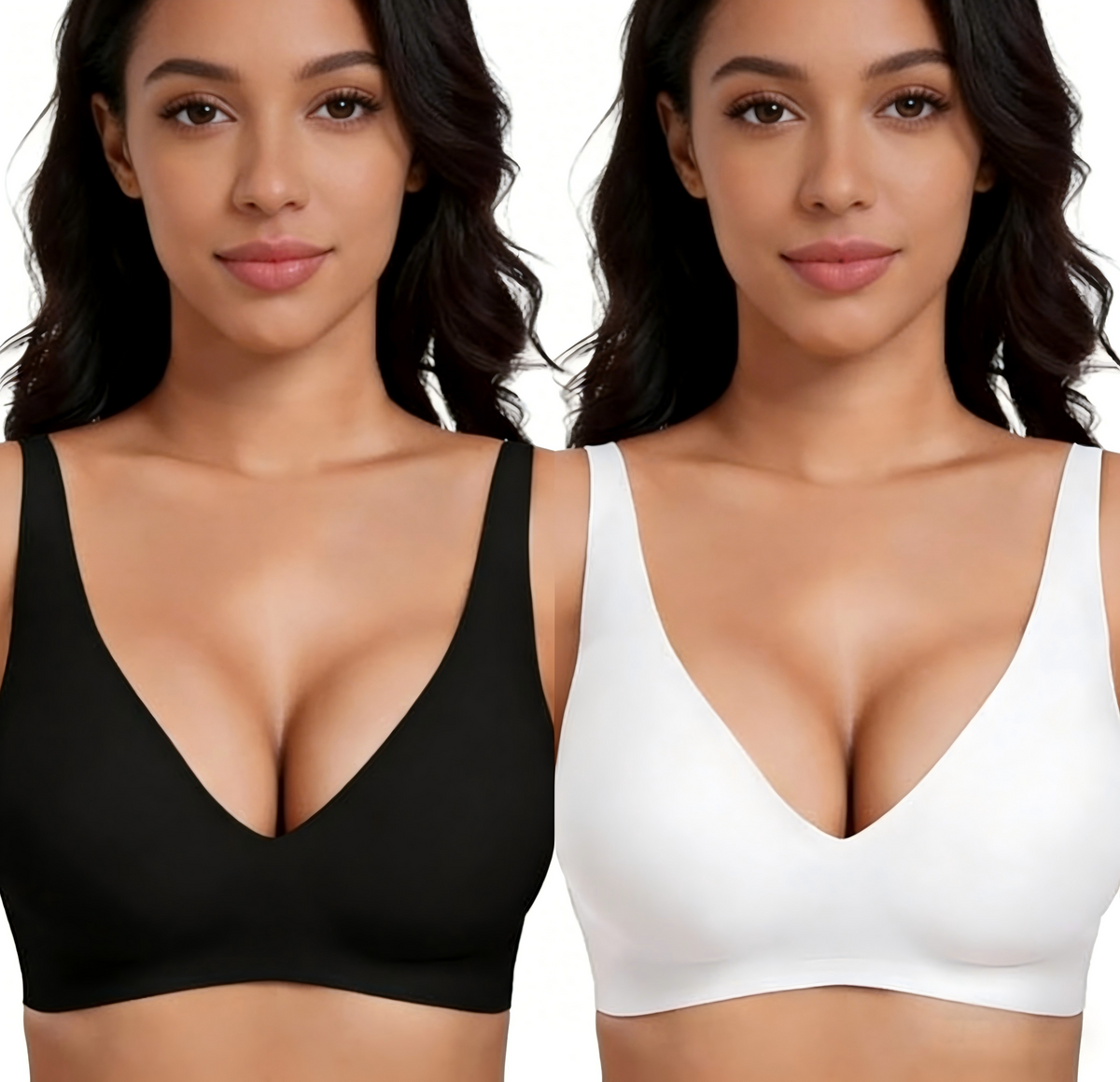 šLIMITED TIME SALE 50% OFFā”50K+ SOLDš Jelly Wireless Womens Comfortable Wireless Bras Push Up Bralettes Seamless Tshirts Bras Deep V Everyday Bras