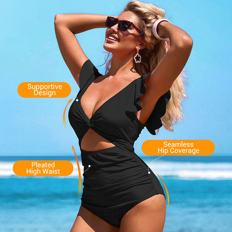 👗Sexy ruffled one-piece swimsuit