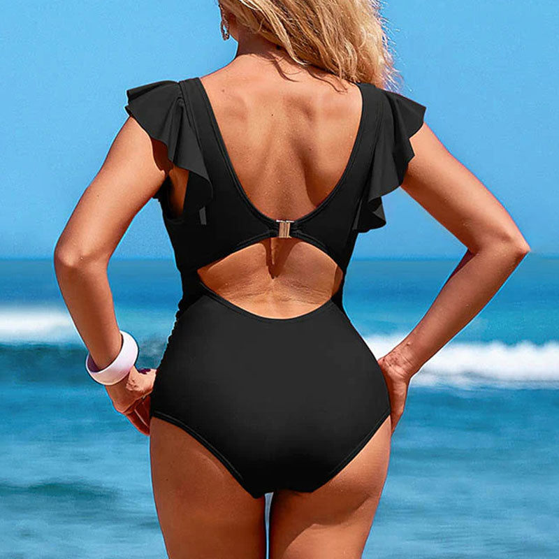 👗Sexy ruffled one-piece swimsuit