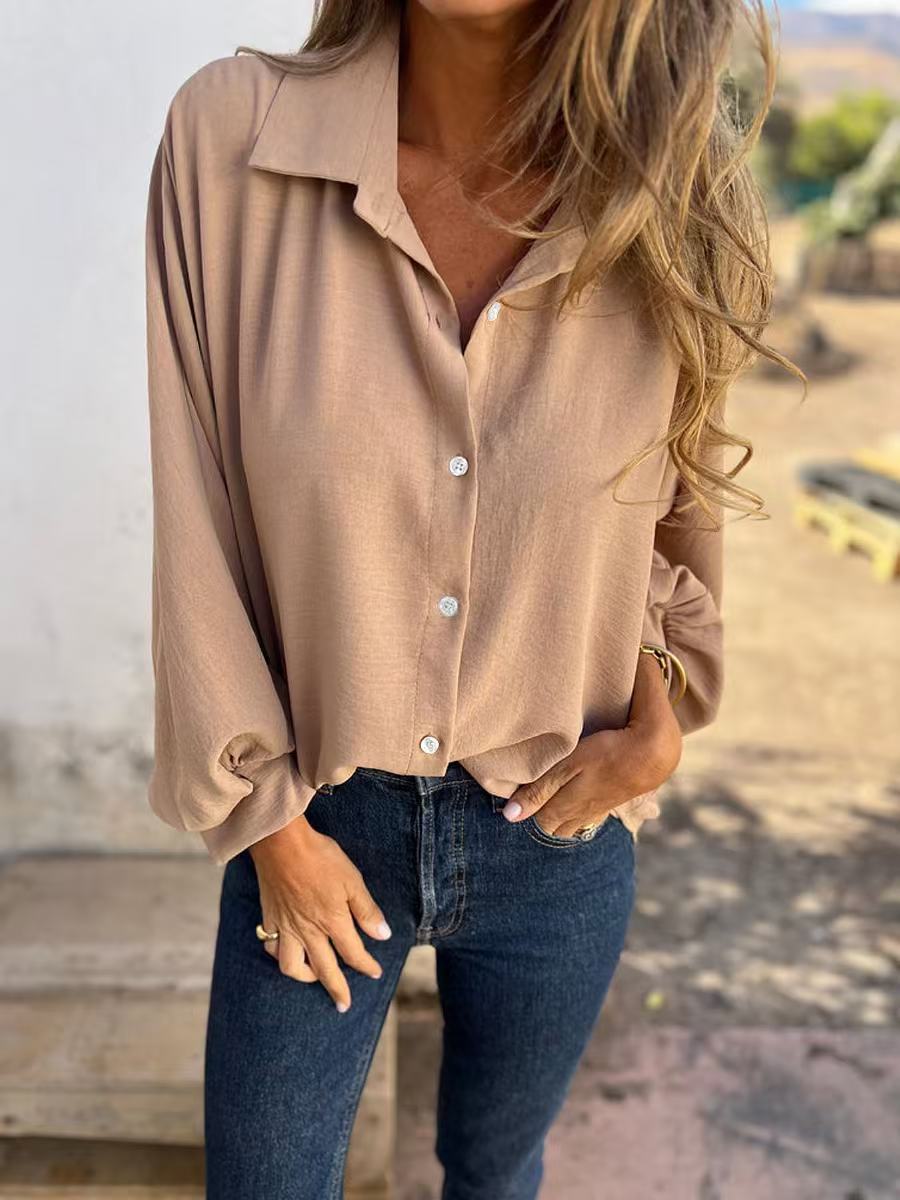 š„Hot SaleāØSolid Color Oversized Long Sleeve Shirt