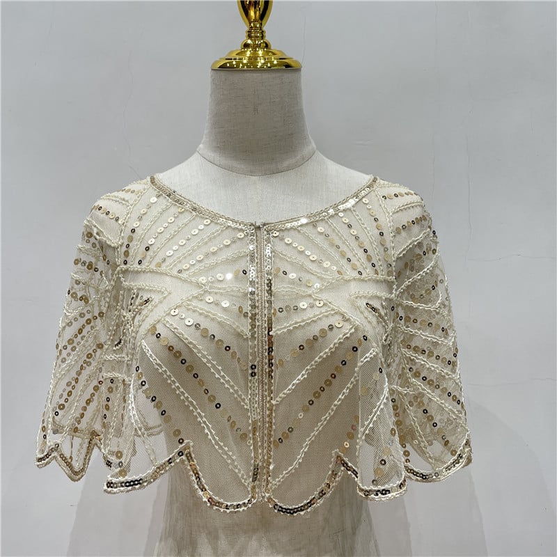 š„ Vintage Lace Beaded Shawlš„