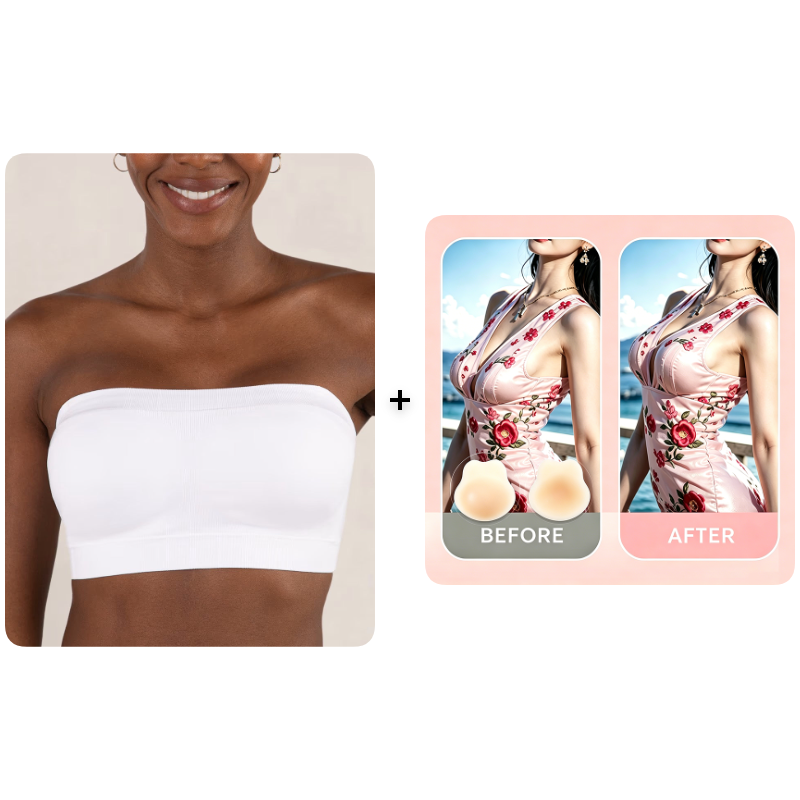 ⛱️Last Day Special Price £10.99!!🤩🔥Convertible Strapless Bandeau Bra with Wireless Comfort, Anti-Slip Grip & Removable Straps