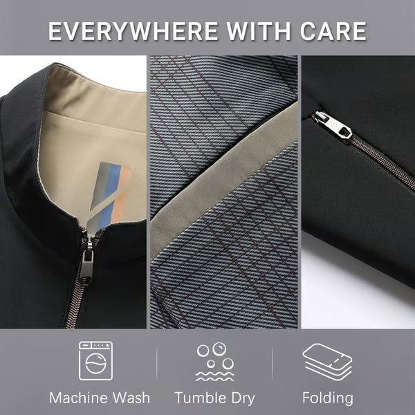 👑Men's Standing Collar Zipper Casual Jacket