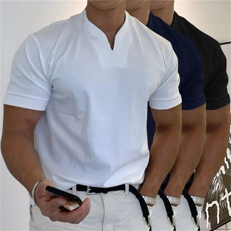 ⏰ Now only 56% off! 💎 Men Gentlemans Business Short Sleeve Fitness T-shirt