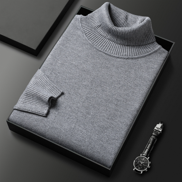 HOT SALE-50% OFF ✨Men's Solid Color Premium Turtleneck Sweater