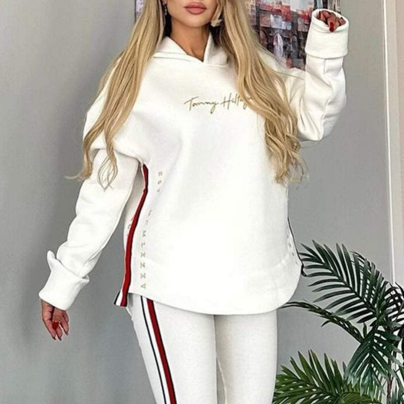 🎉Women's Long-Sleeved Striped Casual Hooded Top&pant