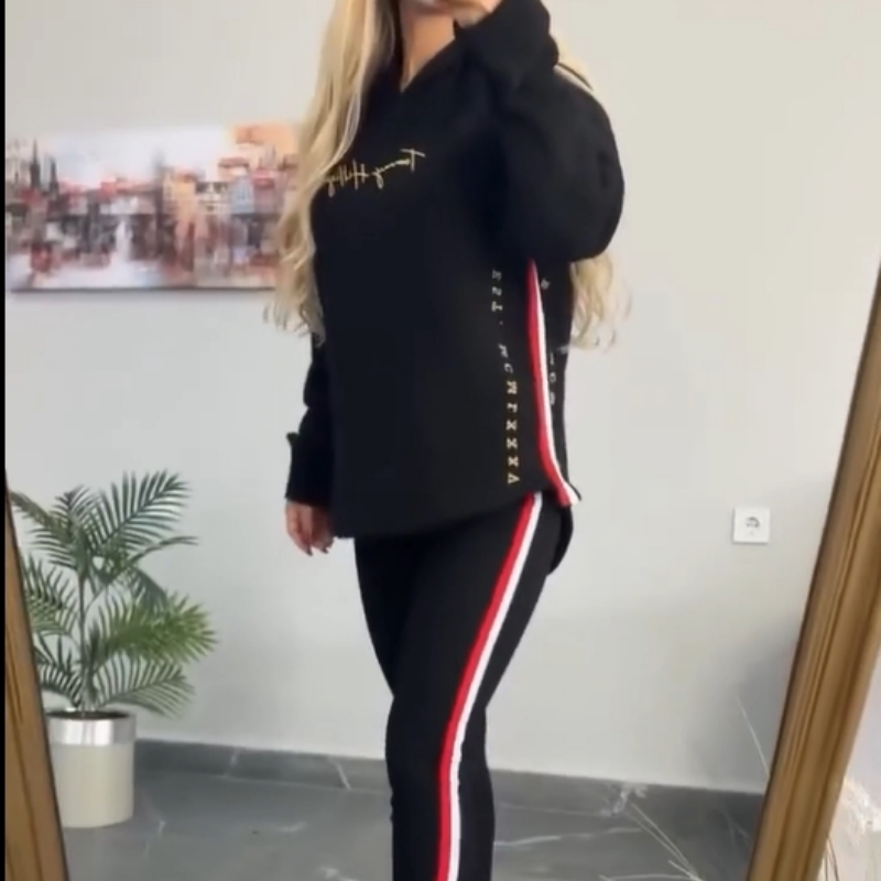 🎉Women's Long-Sleeved Striped Casual Hooded Top&pant