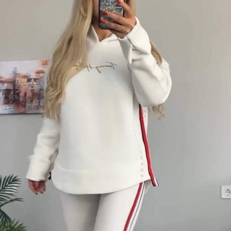 🎉Women's Long-Sleeved Striped Casual Hooded Top&pant