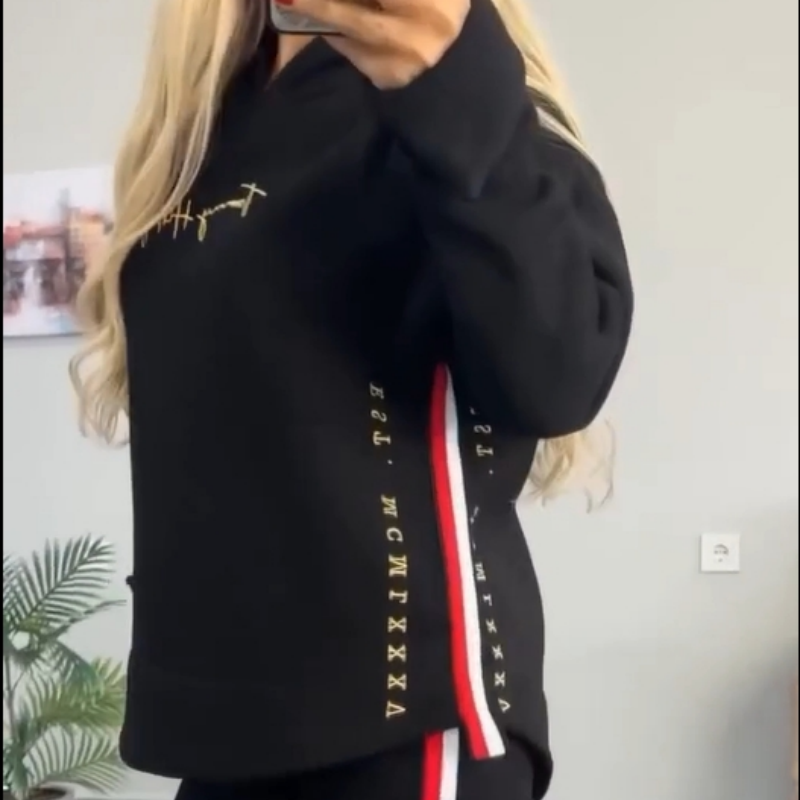 🎉Women's Long-Sleeved Striped Casual Hooded Top&pant