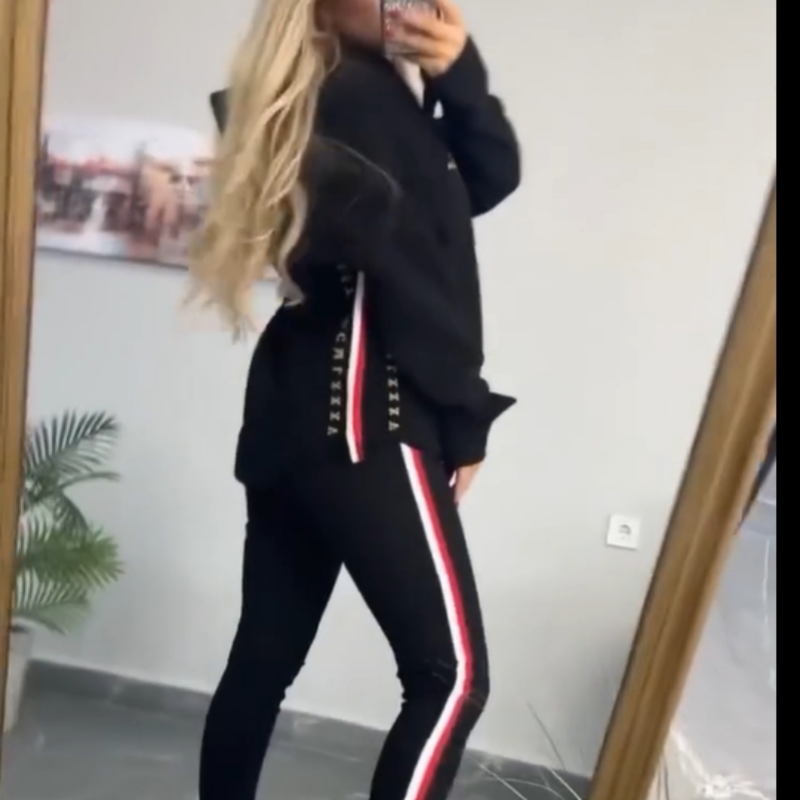 🎉Women's Long-Sleeved Striped Casual Hooded Top&pant