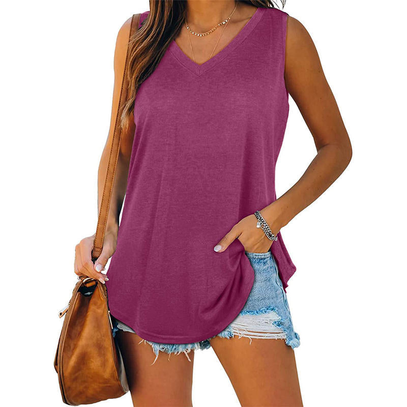 🔥BUY 3 PAY 2 (CODE: LUCKY)🔥All-match V-Neck Solid Color Vest