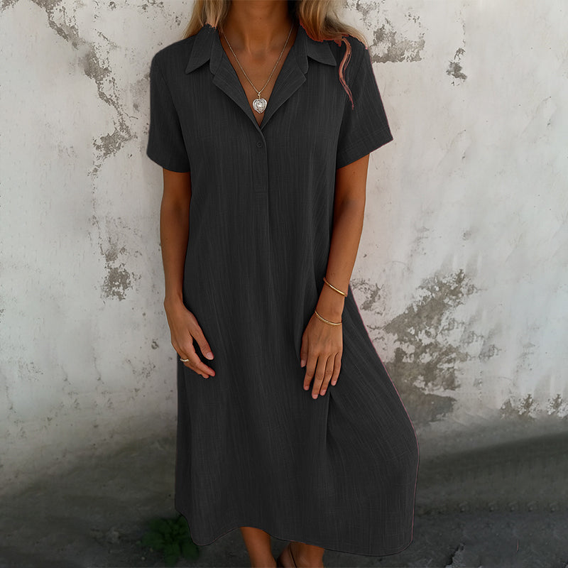 Women’s Solid Color Short-Sleeve Dress