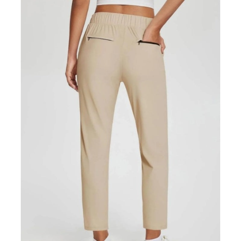 🔥New Arrival💕Women's High-Waisted Elastic Pants with Zipper Pockets