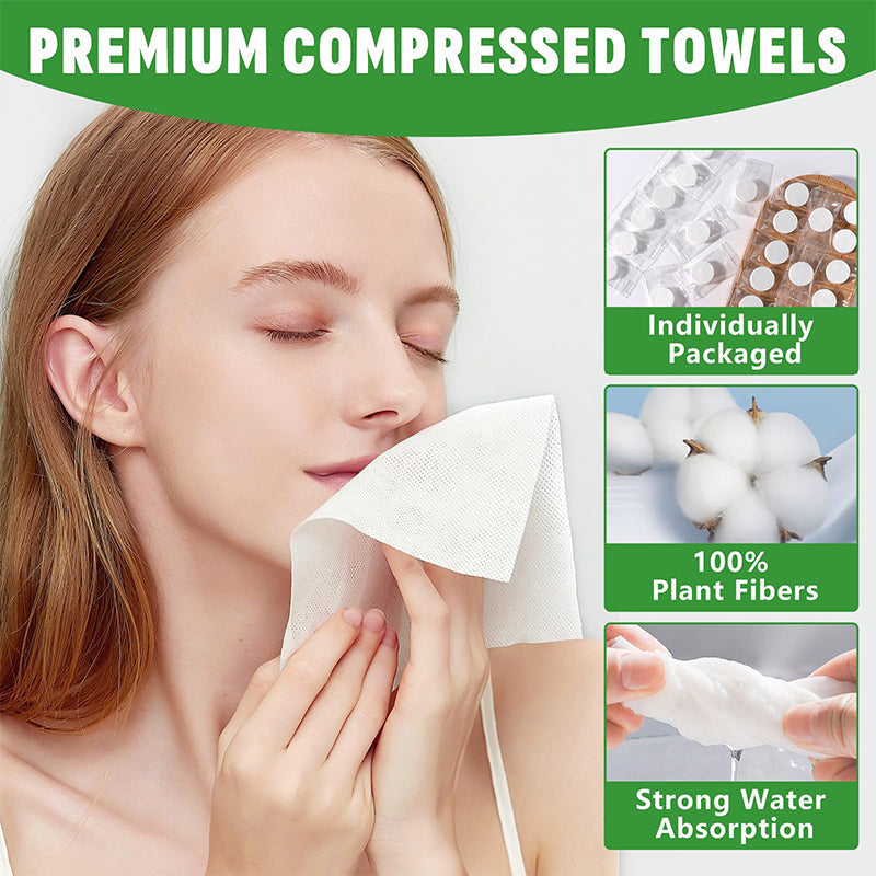 🏆Flash Sale⚡50K+ SOLD!💥EACH ONLY £0.06!!!✨Compressed Towel Tablets - 142% high-quality pure cotton