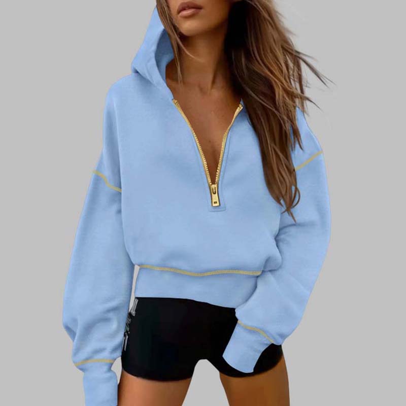 🍂Autumn Promotion 50%💕Women's Hooded Sweatshirt with Half zip