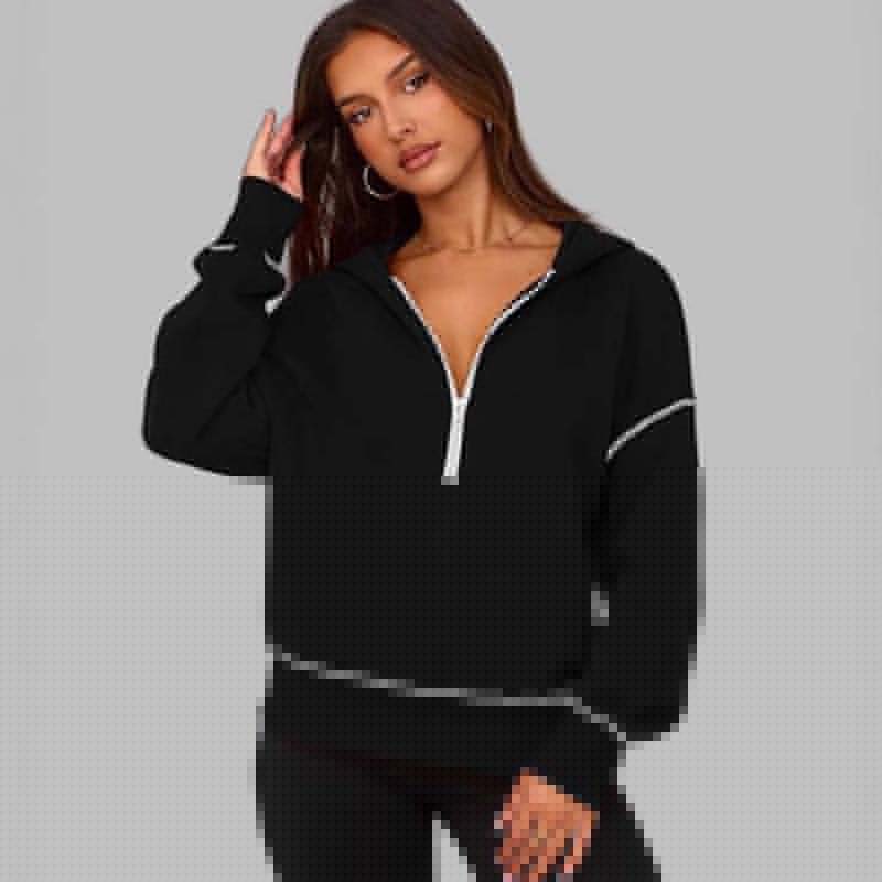 🍂Autumn Promotion 50%💕Women's Hooded Sweatshirt with Half zip