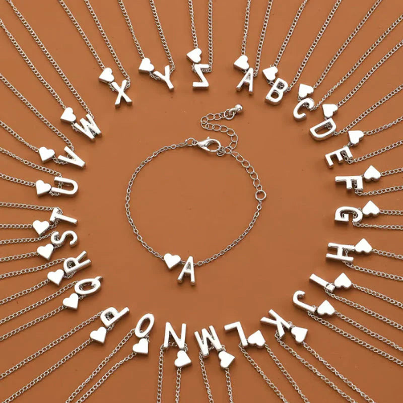 🎅Surprise price: £6.99 only!!🔥Tiny Initial Necklaces Golden Heart Letter A-Z💖