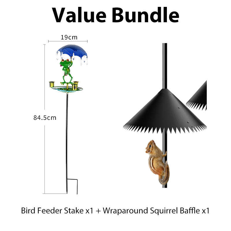 Metal Frog-Shaped Bird Feeder Stake