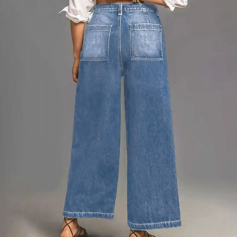 ๐50% OFF NOW! โจ Women's Casual High-Rise Wide-Leg Jeans โ Tummy Control, Elongated Silhouette & All-Day Comfort ๐