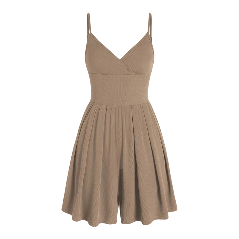 🥳2026 HOT SALE🥳💞50K+ SOLD!💕🌿 50% OFF! Women‘s Ribbed Knit Romper – Breathable & skin-friendly, keeps shape. Flared skirt with hidden shorts, no riding up. 6 colors. Effortless everyday elegance. 👙✅