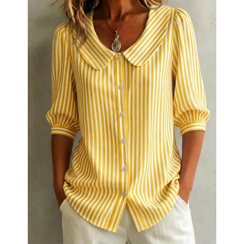 🔥New Arrivals & 50%Off-Summer Commuter Striped Button-Down Shirt– Polished, Slim & All-Day Comfy! ✨