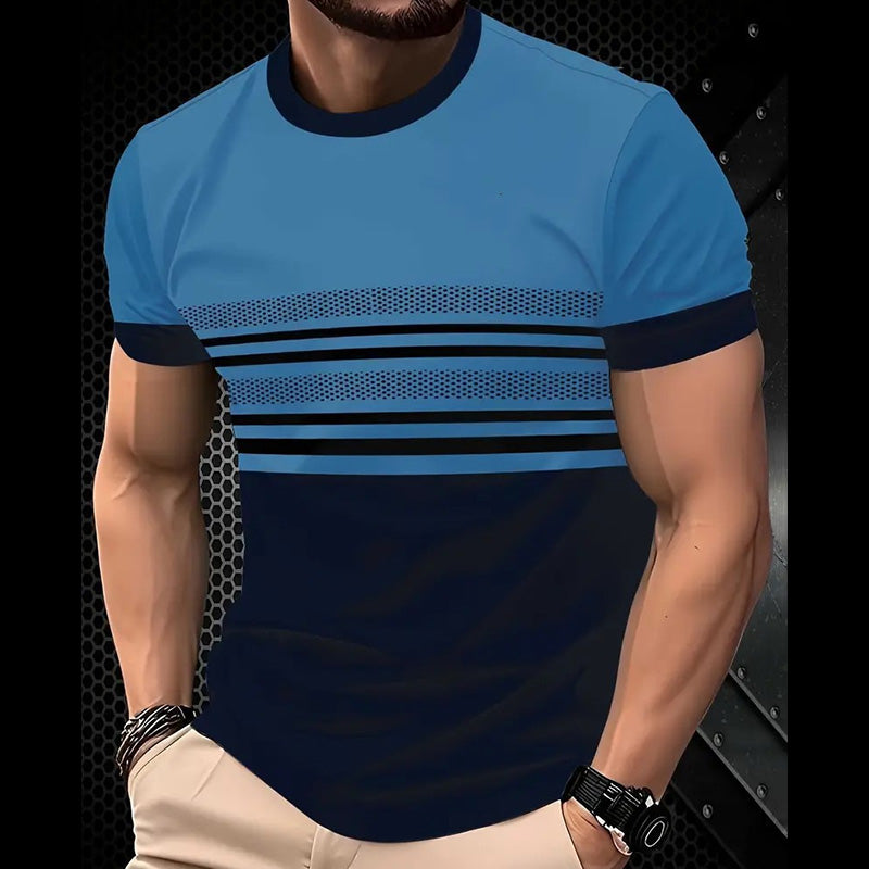 Men's Modern Graphic Print Crew Neck T-Shirt