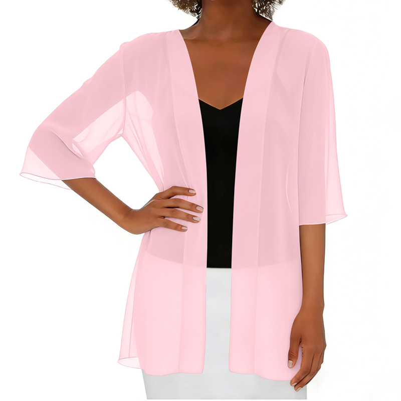 🏆LAST DAY SALE: ONLY £9.99!!🎁✨Women's Chiffon Open Front Cardigan Loose
