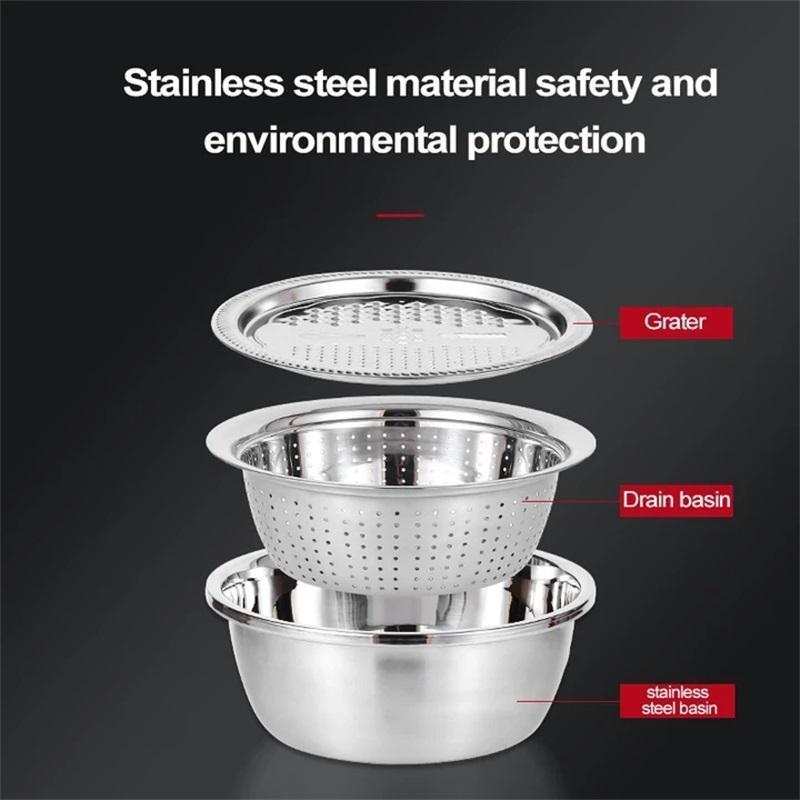 š¢š¢50% OFF !! ā°š„¬ Slice, Grate & Julienne in Minutes! Multi-Function Stainless Steel Vegetable Prep Bowl for Easy Cooking