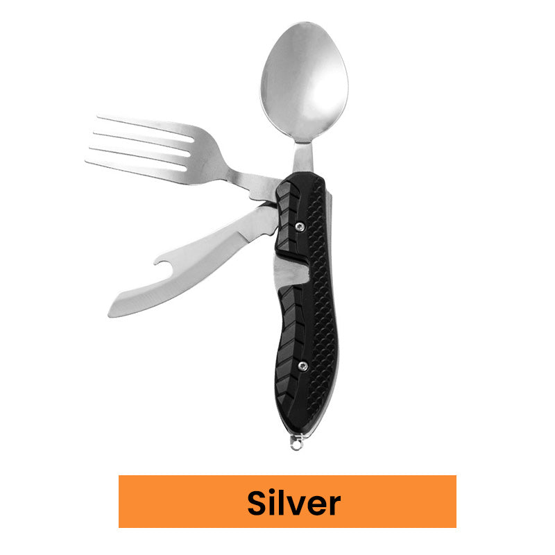 🎉🎉Surprise 50% off!🏕️Must-have for outdoor trips 🍴🥄4-In-1 Outdoor Folding Multifunctional Tableware