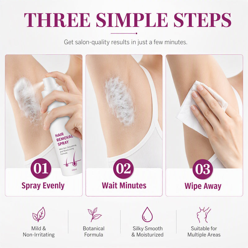 Remove Hair Painlessly Instantly! No-Sting Botanical Mist Spray