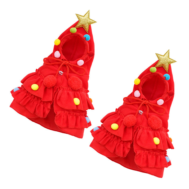 🌲Xmas Hot Sales - Just £7.99😍Christmas Tree Pet Cape Cloak for Cats & Dogs