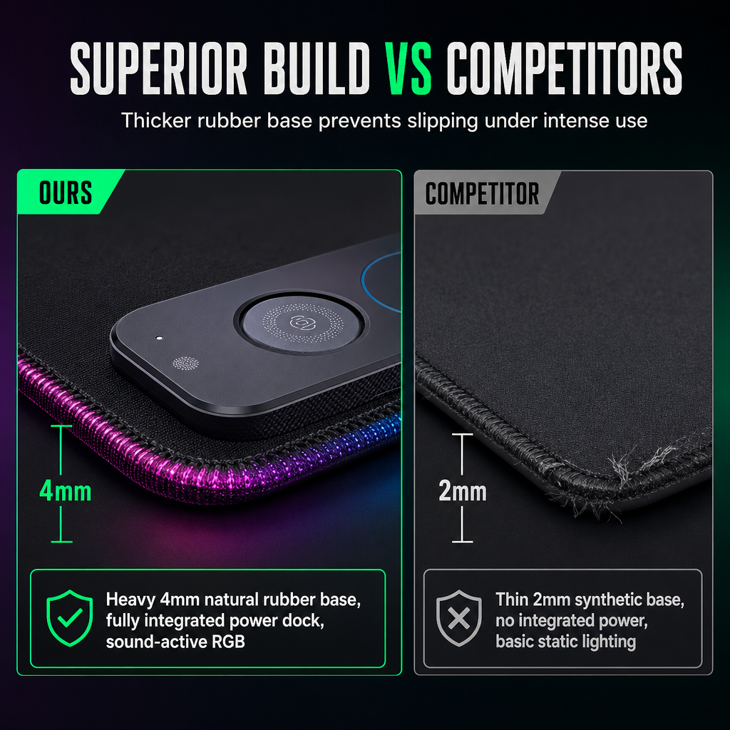 Large RGB Gaming Mouse Pad with 3 in 1 Wireless Dirt Resistant Keyboard Desk Mat 800x300x4mm