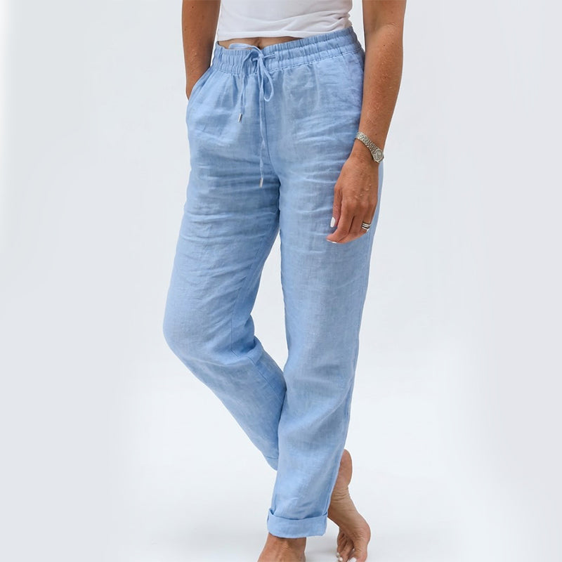 🌸LAST DAY SPECIAL PRICE: ￡11.99!!🌸Women's  Elastic Waist Cotton Linen Casual Pants