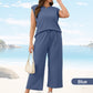 🌸New Arrival 50%OFF💖 Women's Casual Sleeveless Top and Drawstring Pants 2-Piece Set