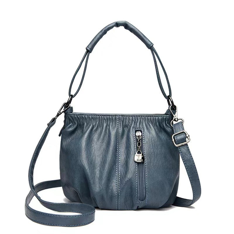 👜 60% OFF 💼 Pleated Bucket Leather Handbag – Soft Material, Adjustable Strap & Chic Casual Style ✨