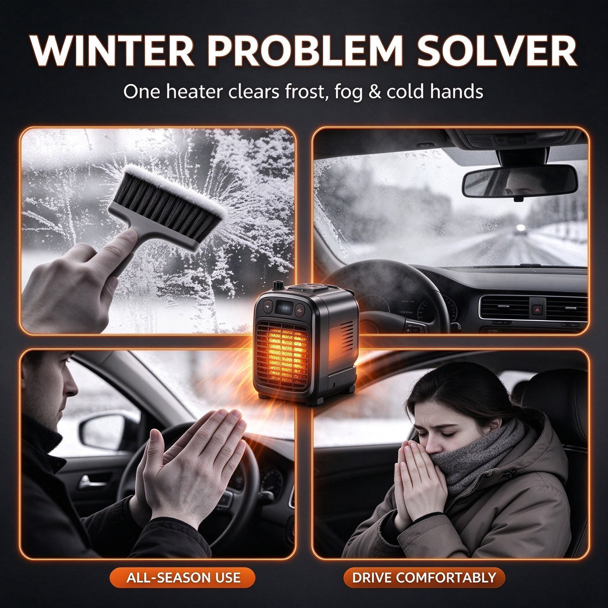 2-in-1 Portable Car Heater and Windshield Defroster
