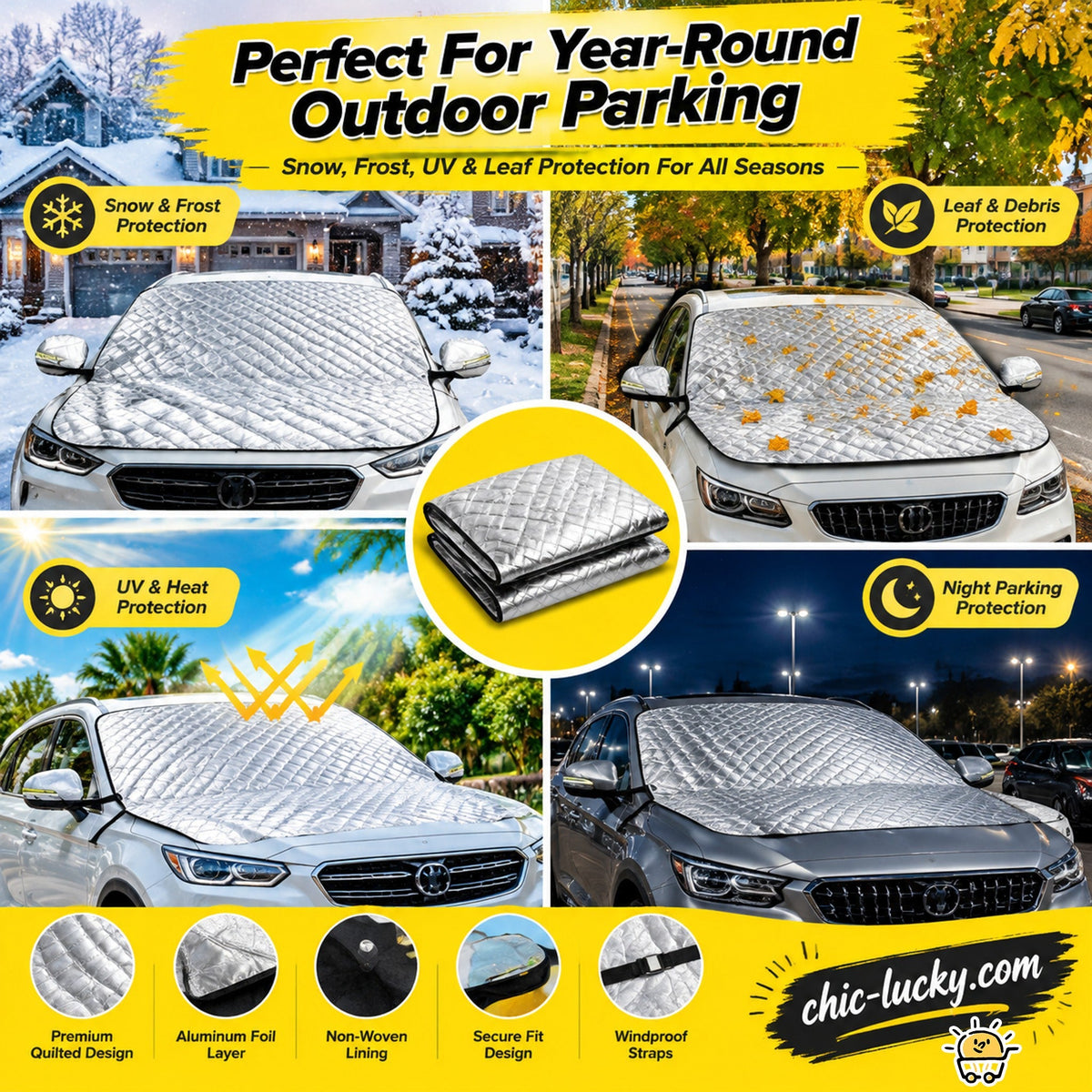 ⏳🖤Black Friday Sale: ONLY ￡14.99!!🔥Clear Your Windshield Instantly! Magnetic Frost & Snow Cover❄️