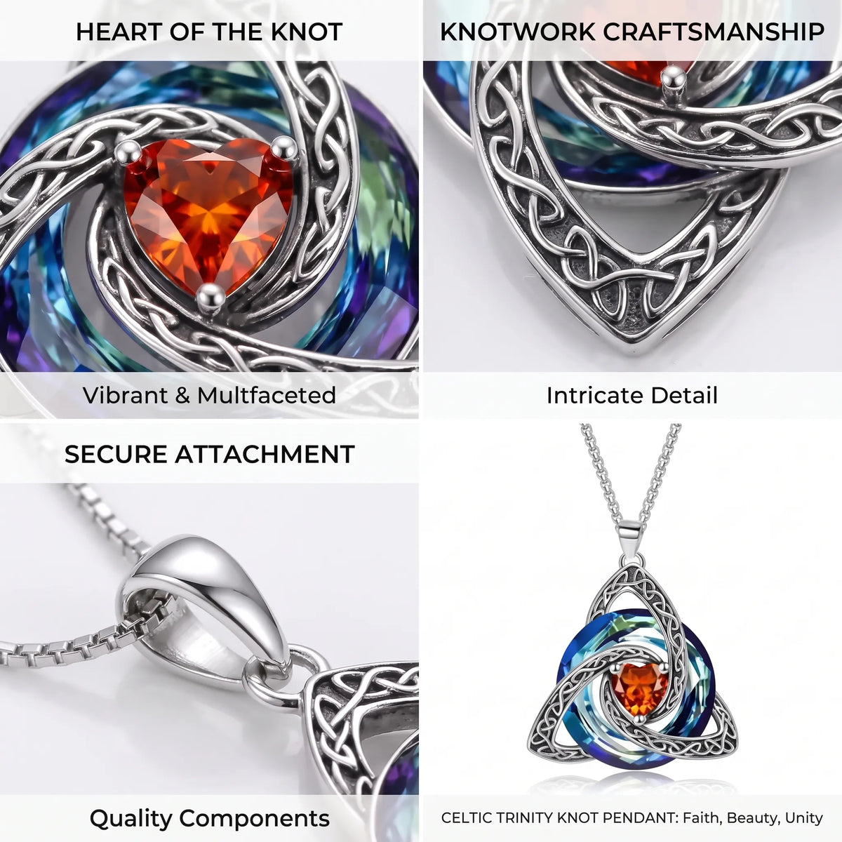 🌲Xmas Hot Sales - 50% off💝Birthstone Celtic Knot Necklace for Women